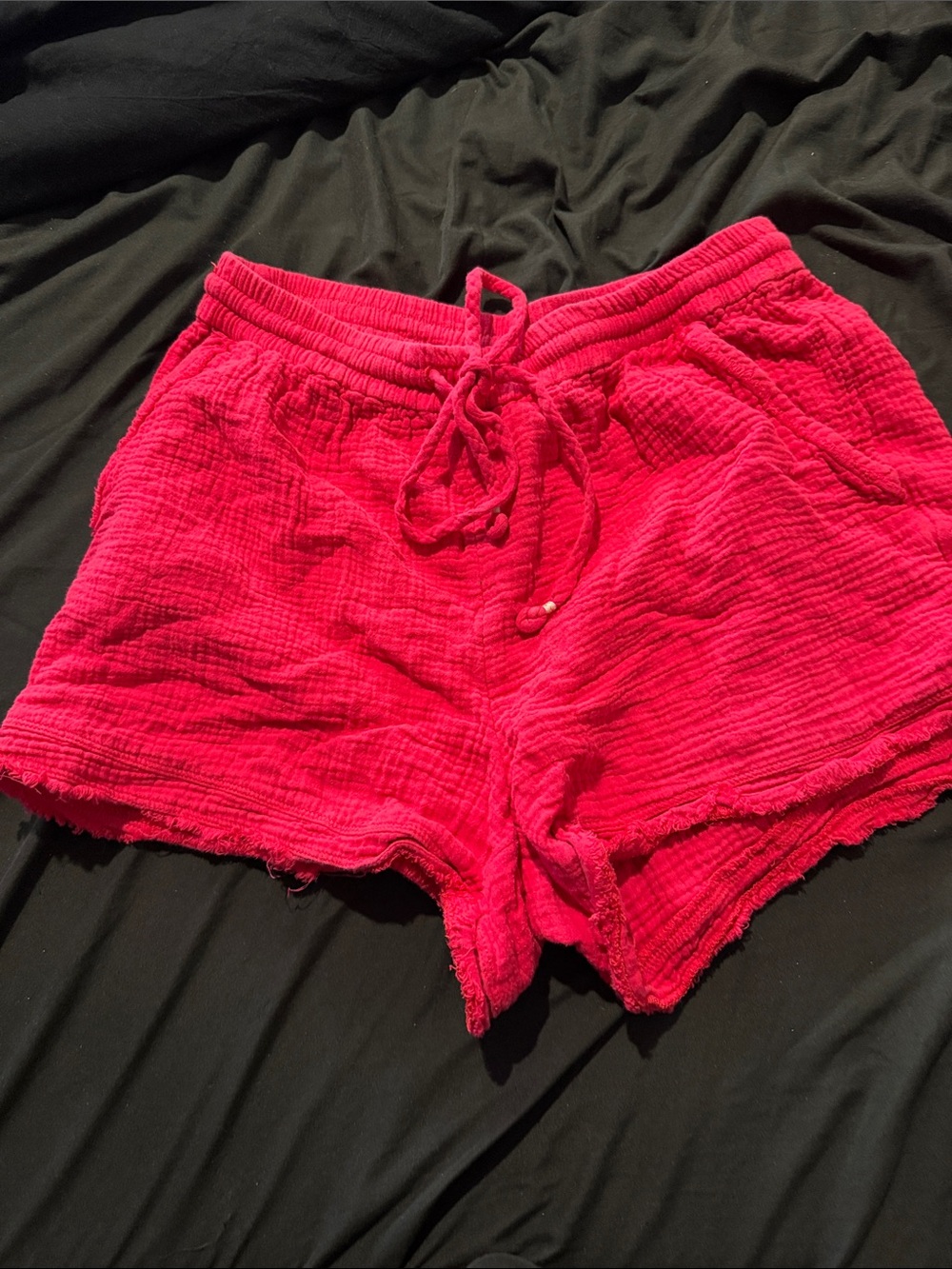 Anthropologie Bright Pink Gauze Drawstring Athletic Shorts